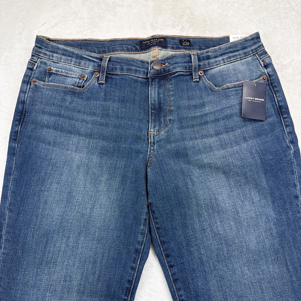 Lucky Brand Sweet Mid Rise Straight Jeans Women's 14 32 Medium Wash Blue